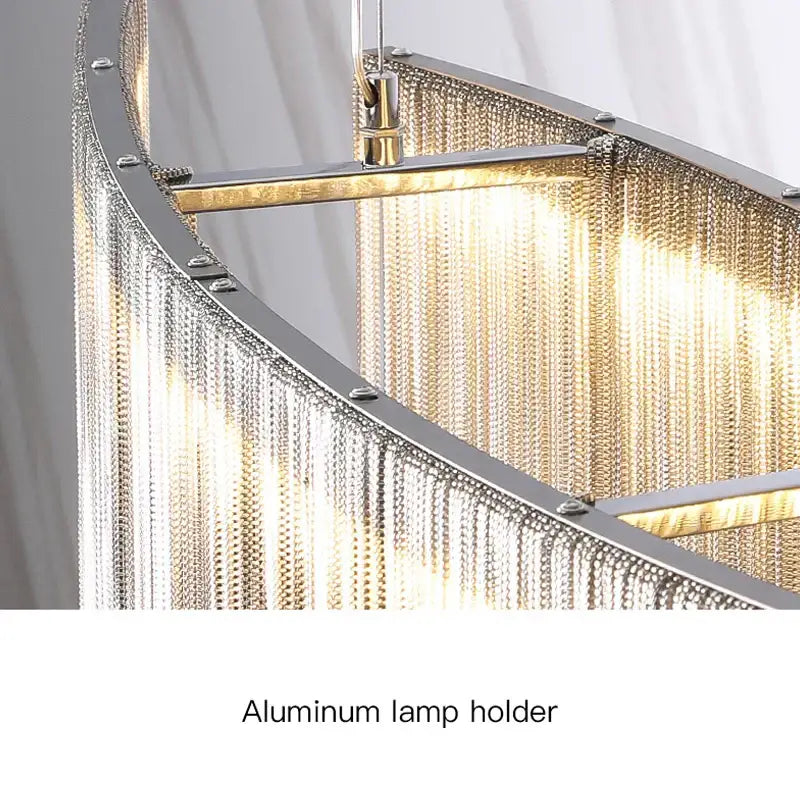 Gold Tassel LED Chandelier Rose Gold Option