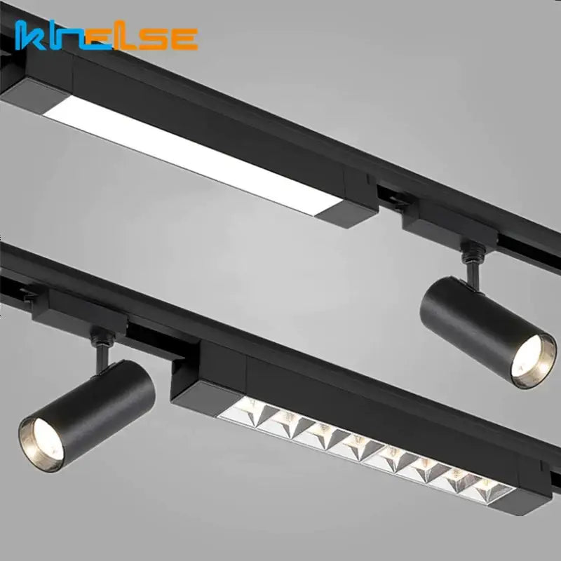 Black LED Track Light Rail Set Design