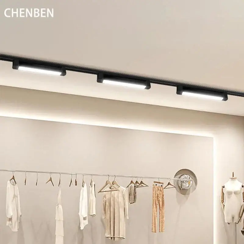 Black LED Track Light Set