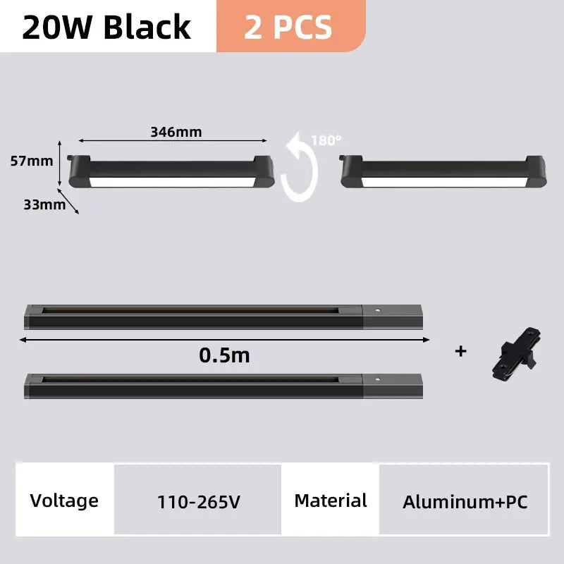 Black Track Light Set