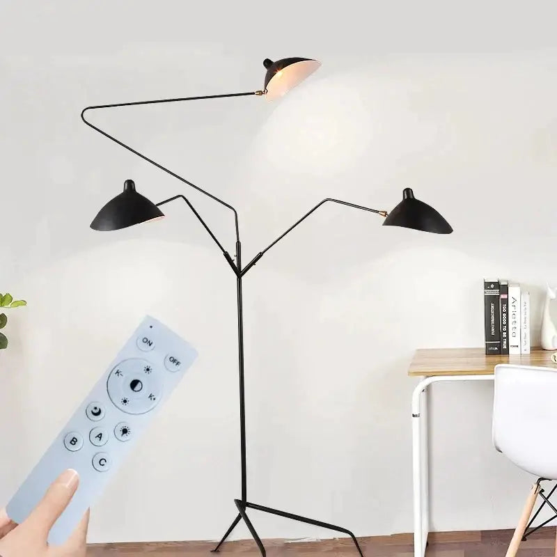 Black Tripod Floor Lamp Remote Control