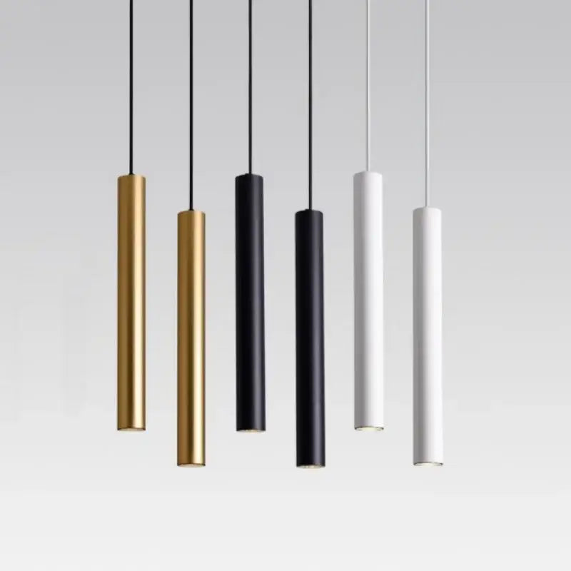 Gold Black Tube Pendant