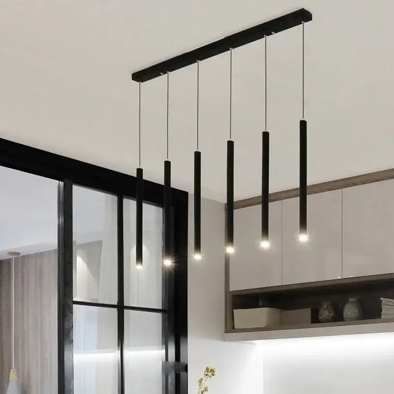 Gold Black Tube Pendant