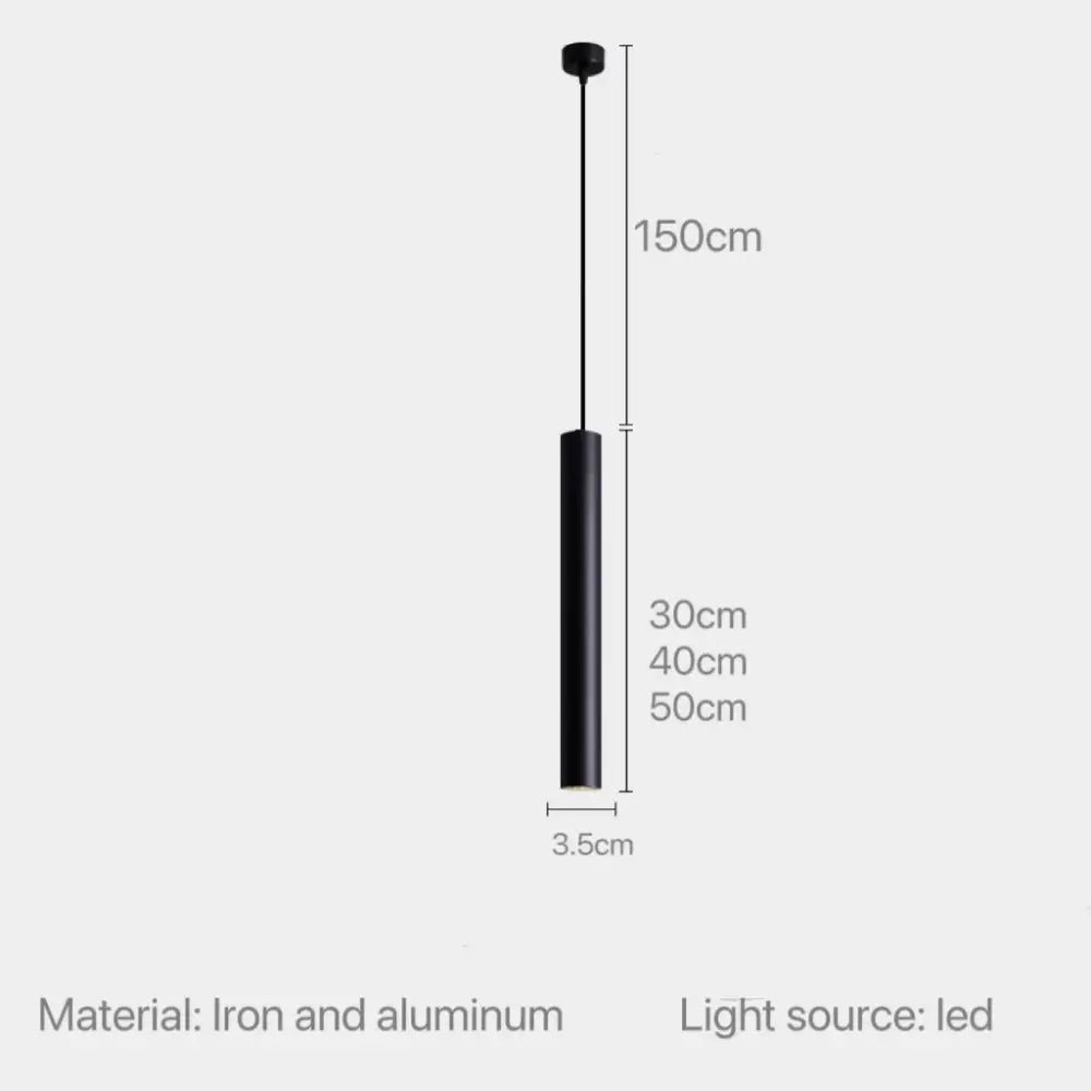 Gold Black Tube Pendant