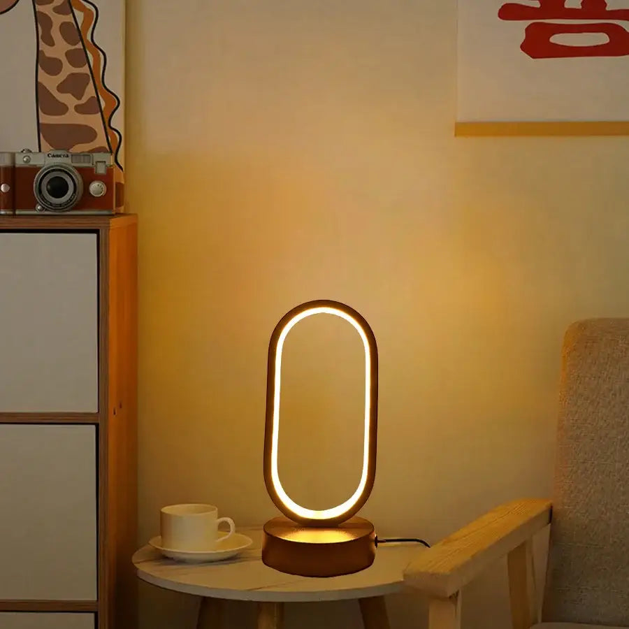 Gold Oval Bedside Lamp