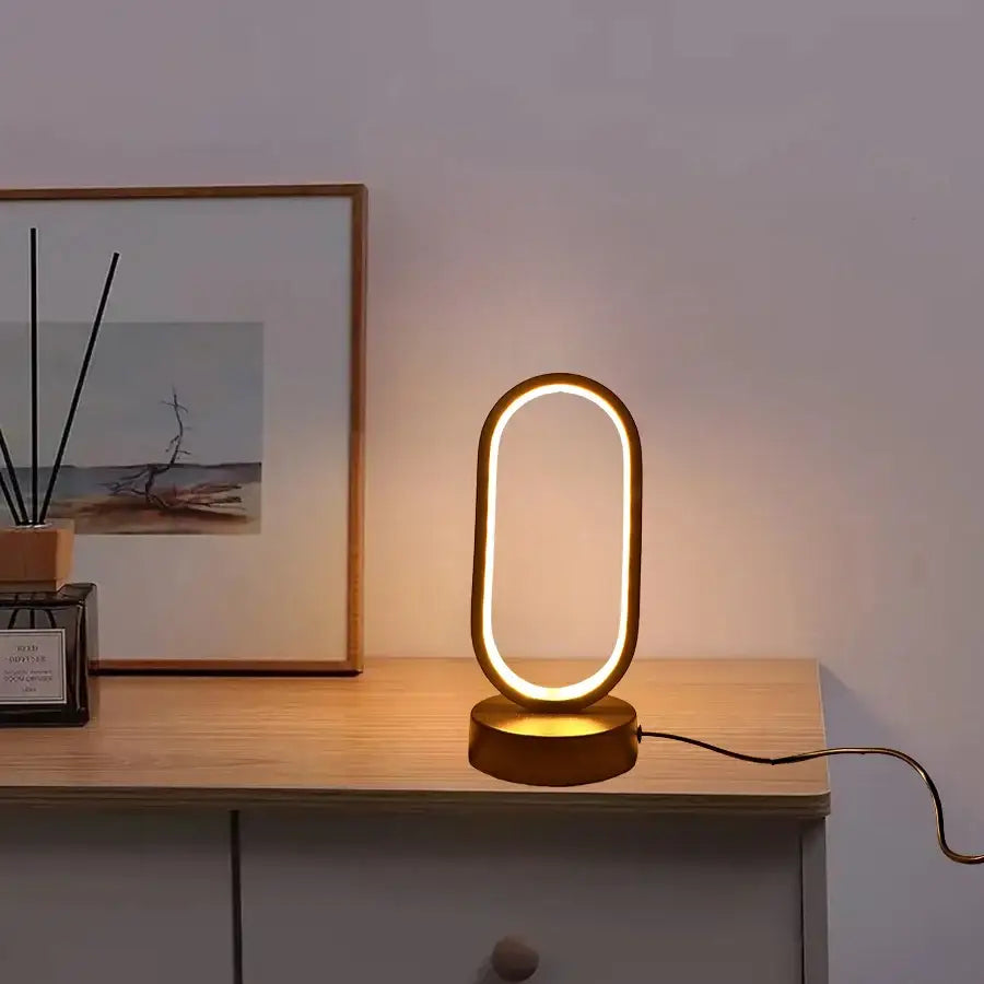 Gold Oval Bedside Lamp