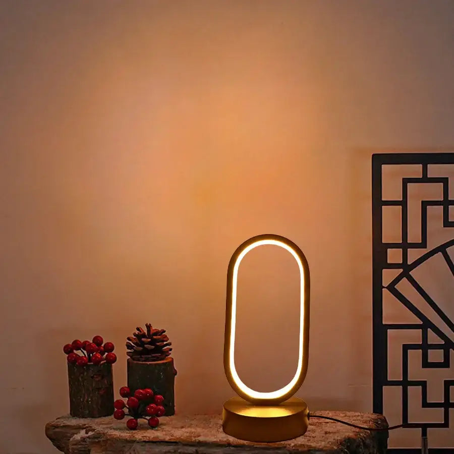 Gold Oval Bedside Lamp