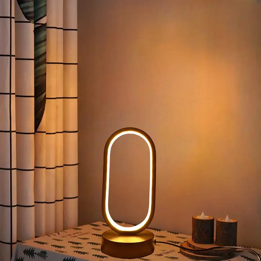 Gold Oval Bedside Lamp