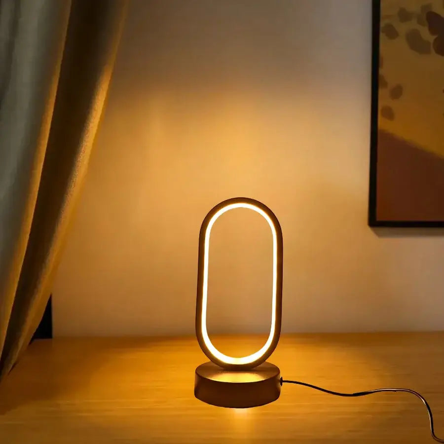 Gold Oval Bedside Lamp