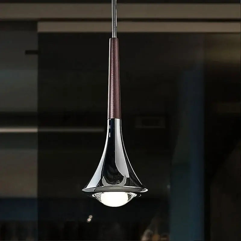Chrome Wood Chandelier