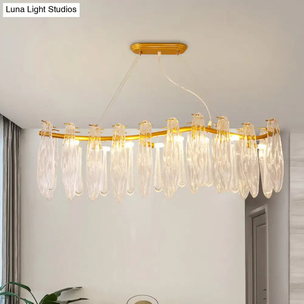 Gold Crystal Island Lamp Clear K9 Linear