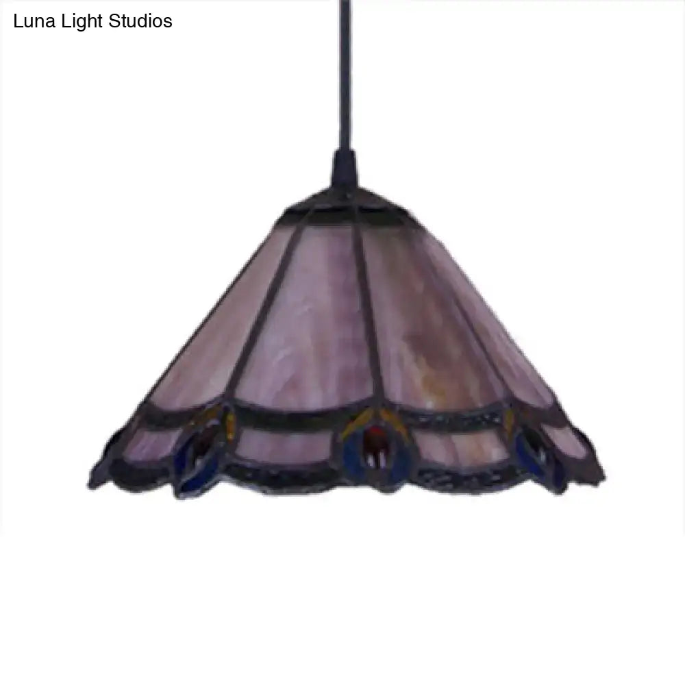 Tiffany Purple Glass Pendant