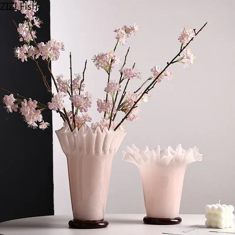 Blush Pink Lotus Ceramic Vase