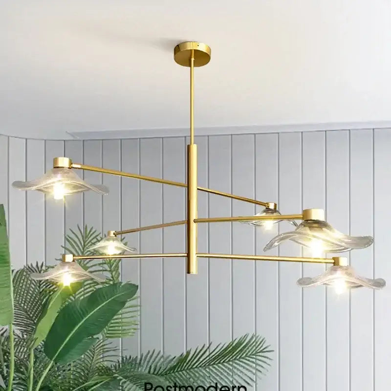 Black Lotus Glass Chandelier