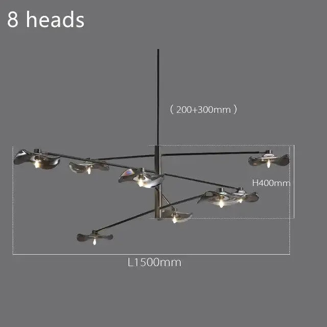 Black Lotus Glass Chandelier