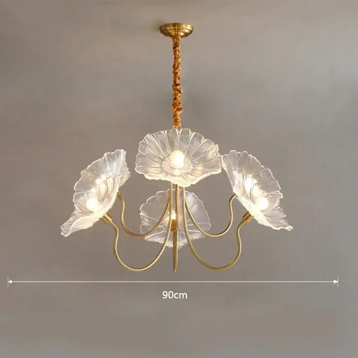 Pink Lotus Glass Chandelier