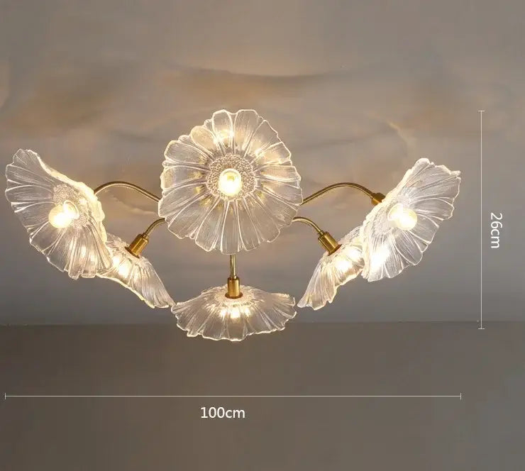 Pink Lotus Glass Chandelier