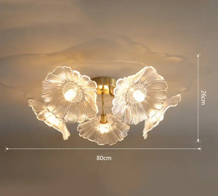 Pink Lotus Glass Chandelier