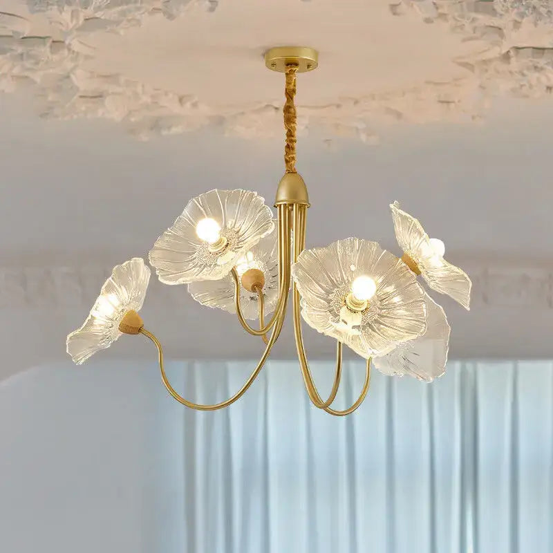 Pink Lotus Glass Chandelier