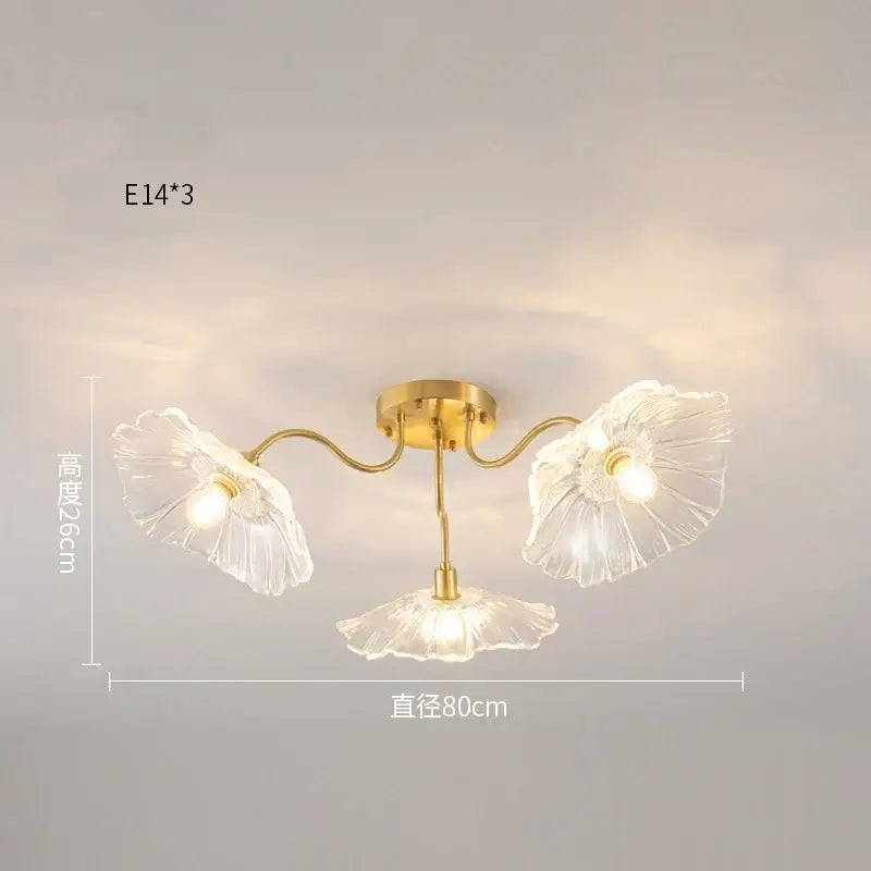 Pink Lotus Glass Chandelier