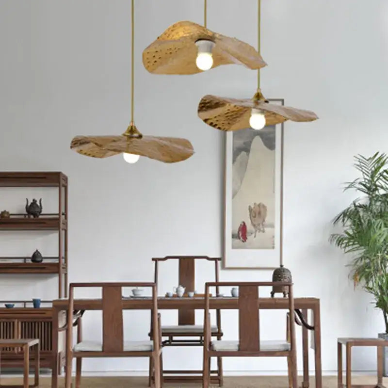 Gold Lotus Pendant Light Industrial Cafe