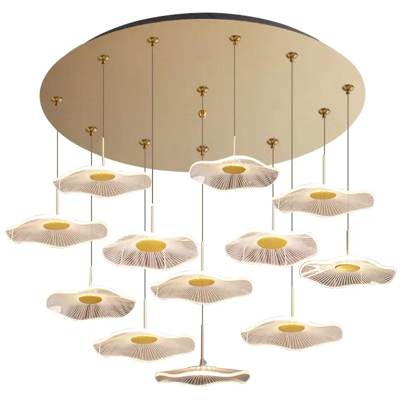 White Lotus Chandelier Spiral 40-Head