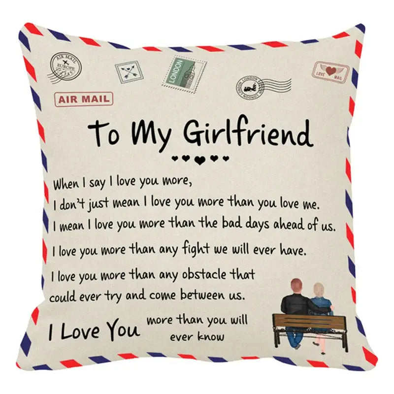 Beige Red Cushion Cover