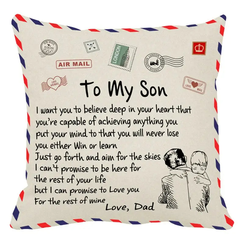 Beige Red Cushion Cover