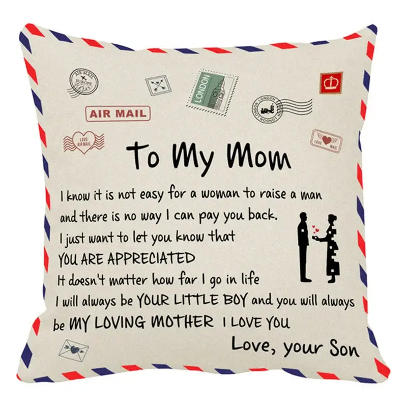 Beige Red Cushion Cover
