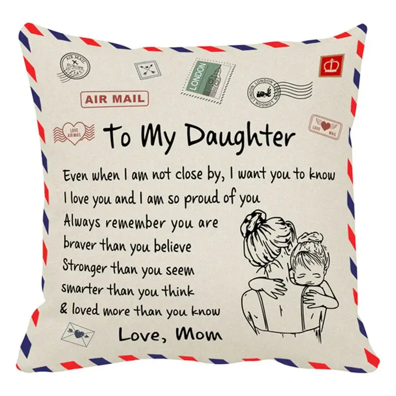 Beige Red Cushion Cover