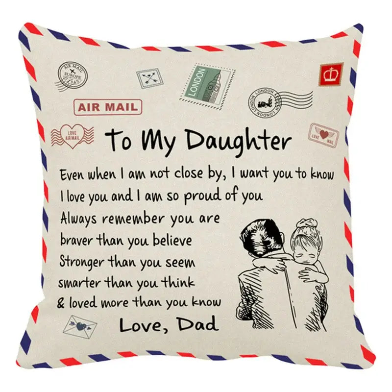 Beige Red Cushion Cover