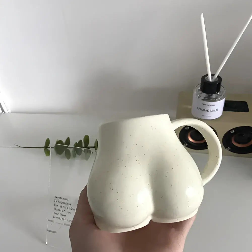 White Ceramic Butt Mug
