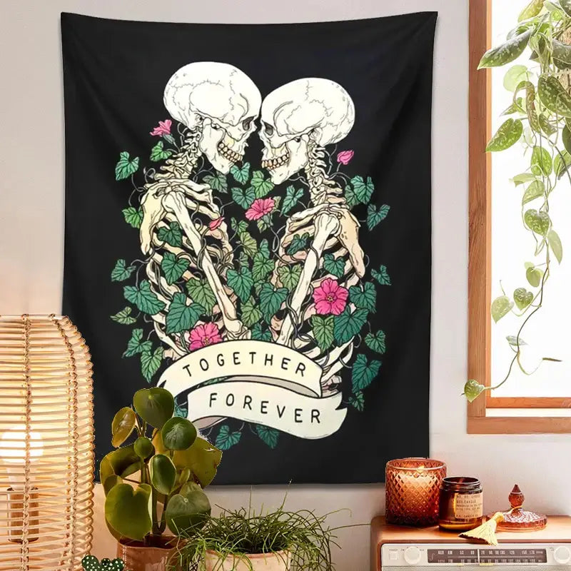 Black Pink Boho Tapestry