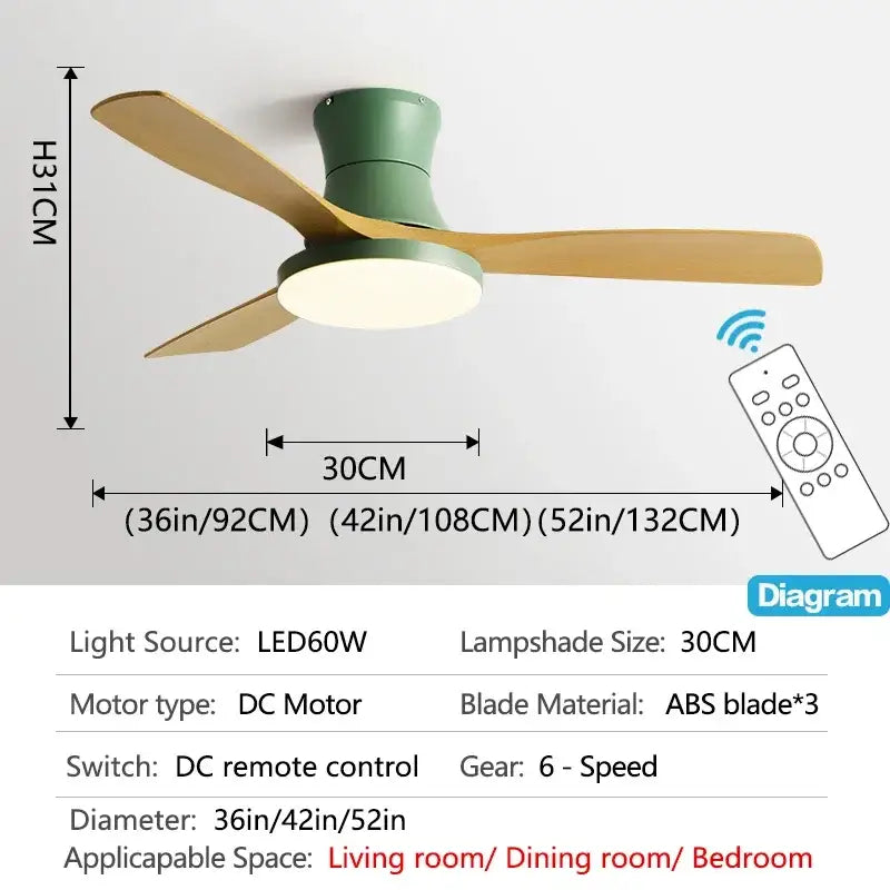 Green Wood Low Profile Fan
