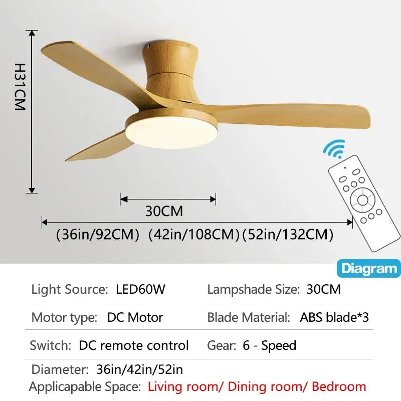 Green Wood Low Profile Fan