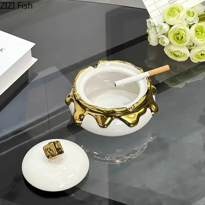 Black Ceramic Ashtray