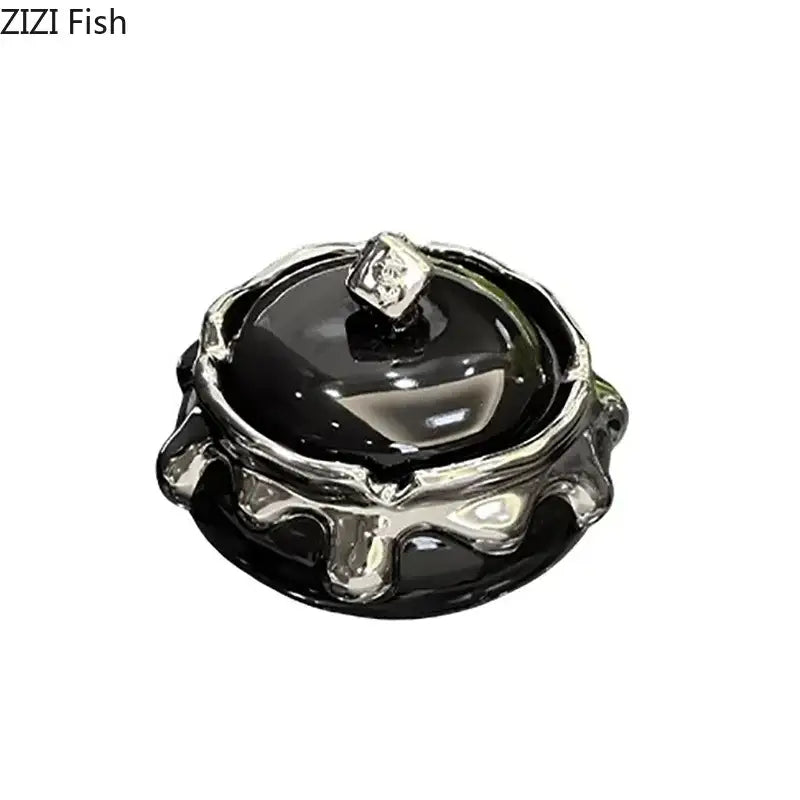 Black Ceramic Ashtray