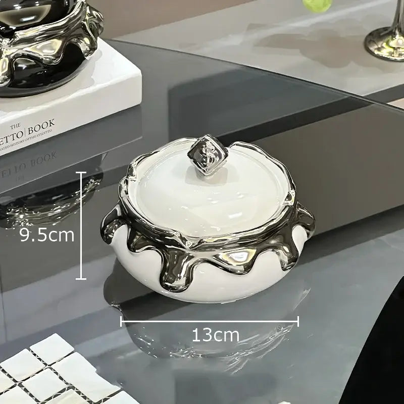 Black Ceramic Ashtray