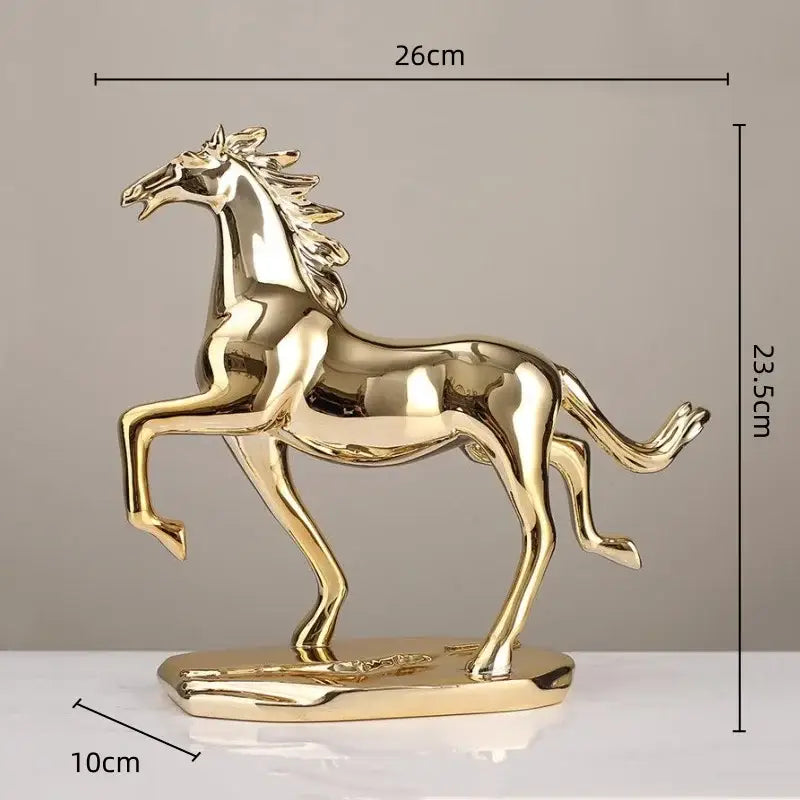 Gold Horse Resin Sculpture