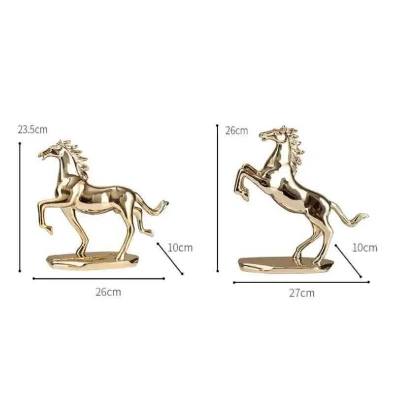 Gold Horse Resin Sculpture