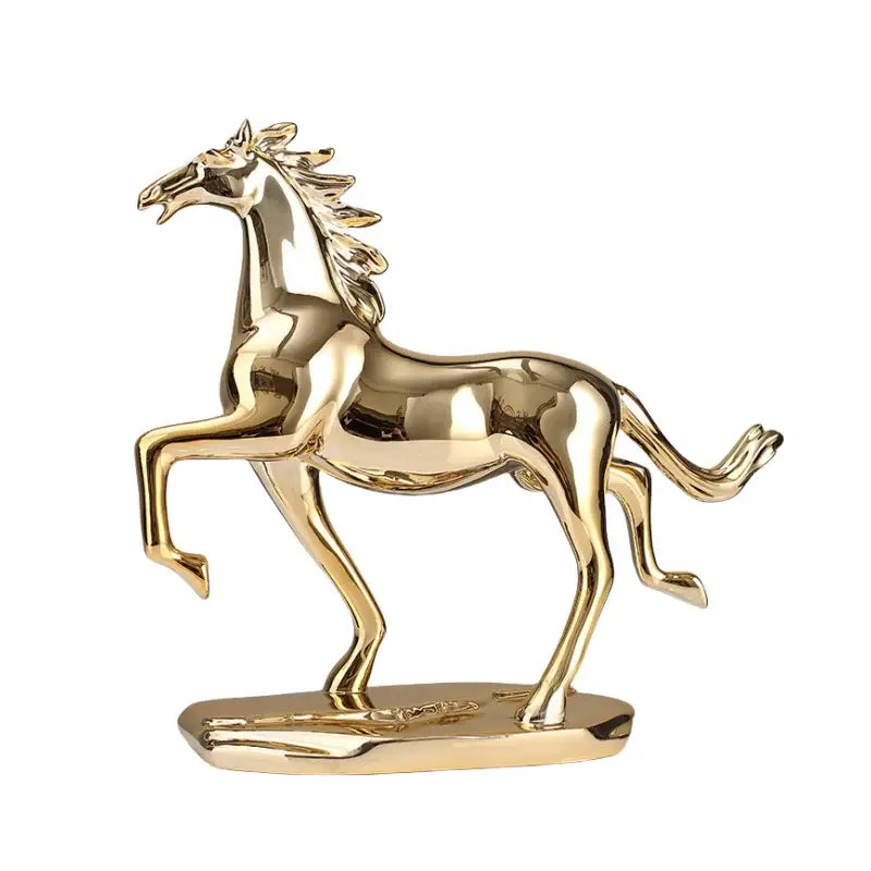 Gold Horse Resin Sculpture