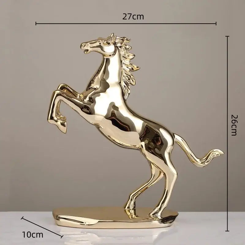 Gold Horse Resin Sculpture
