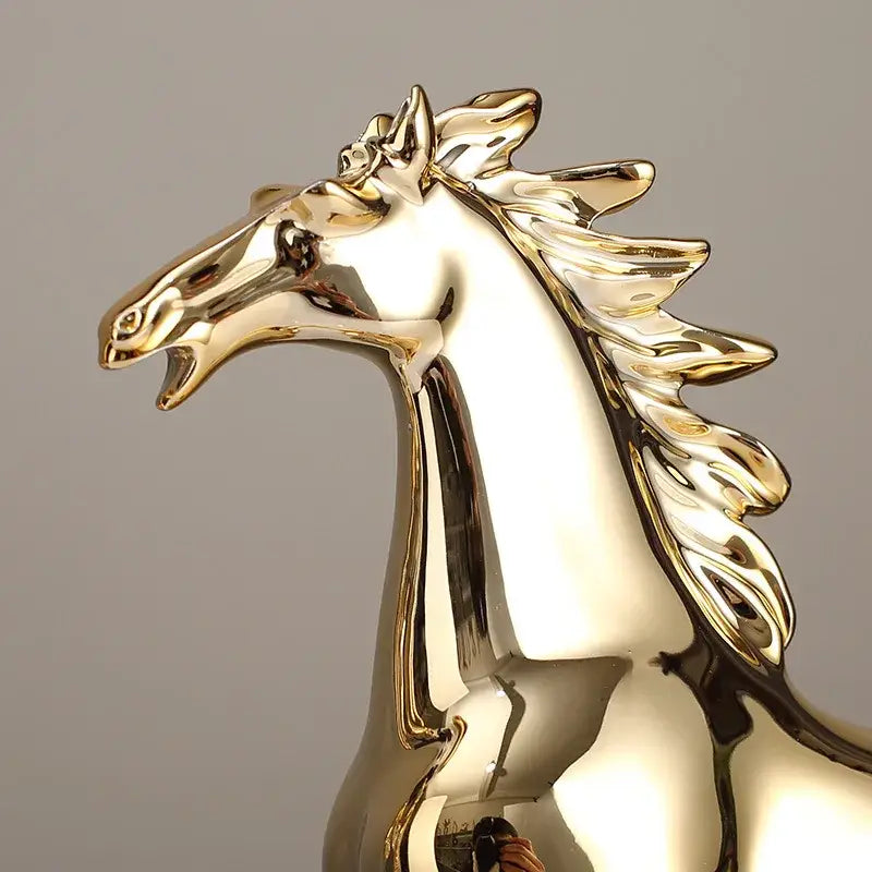 Gold Horse Resin Sculpture
