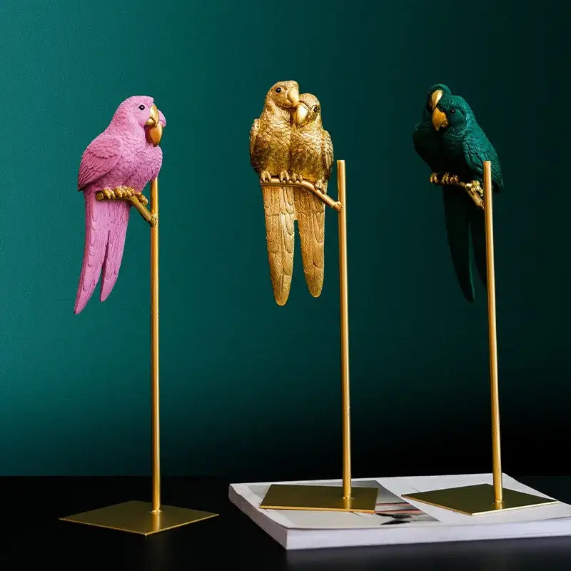 Pink Teal Parrot Ornament