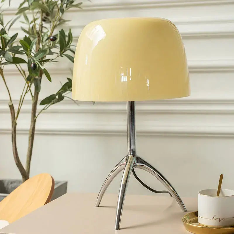 Cream Glass Table Lamp Italian Design