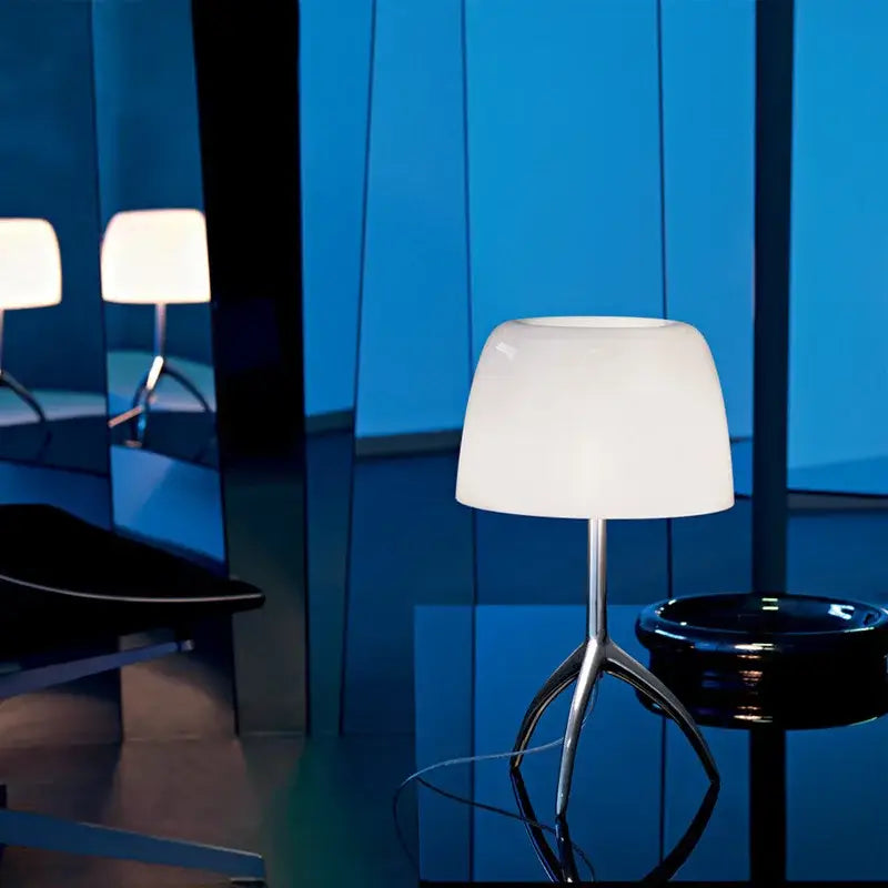 Cream Glass Table Lamp Italian Design