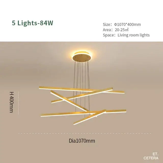 Gold Luminous Ceiling Chandelier