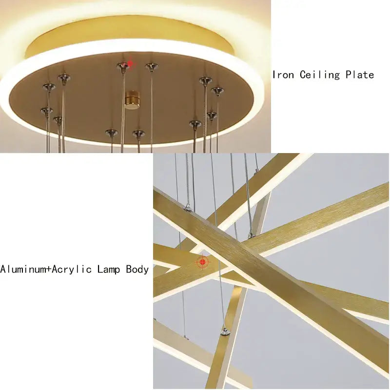 Gold Luminous Ceiling Chandelier