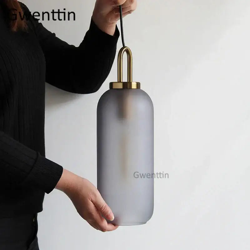Brass Frosted Glass Pendant