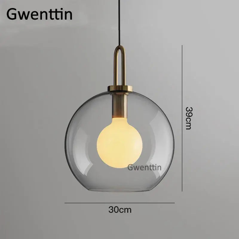 Brass Frosted Glass Pendant